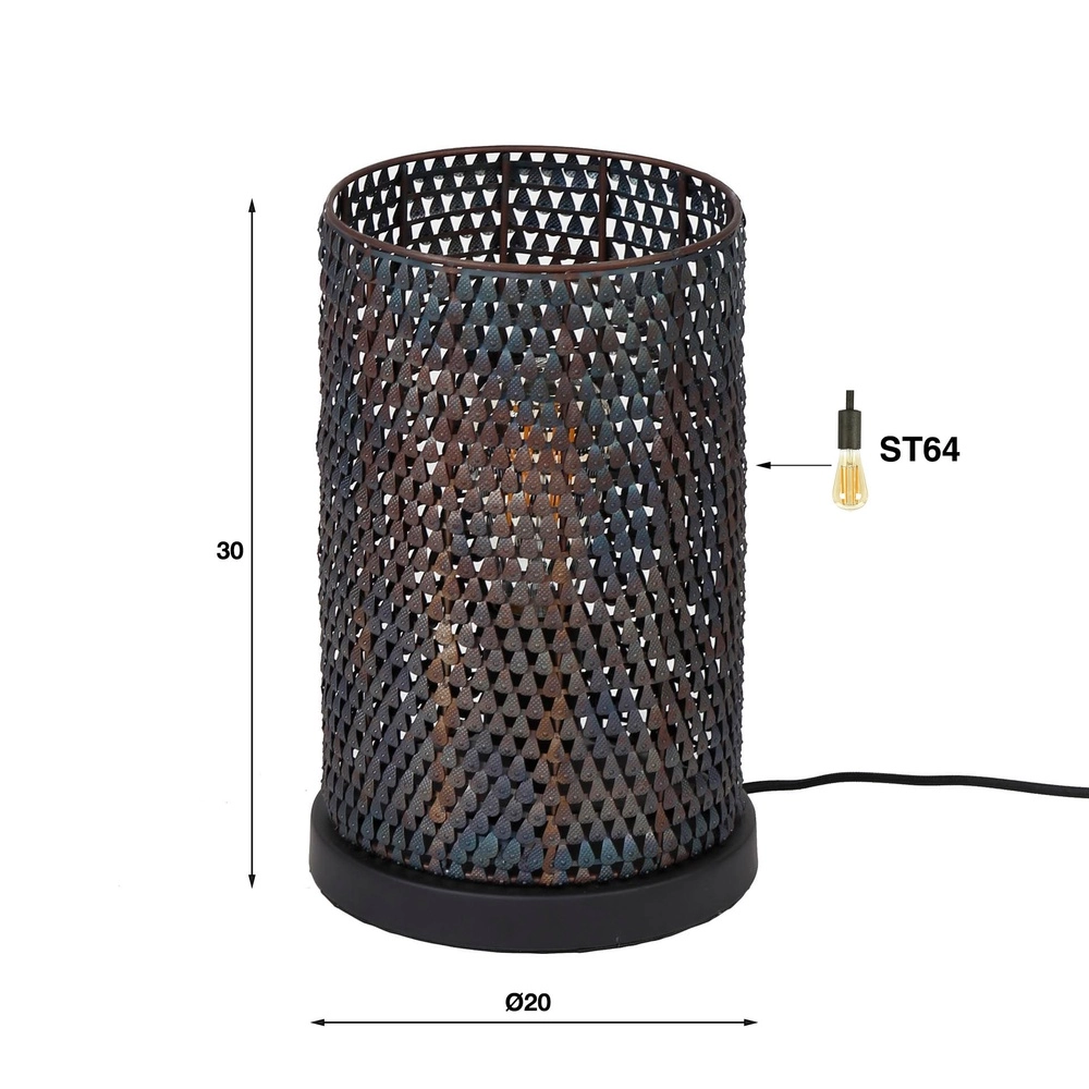 Tischlampe mit maßstabsgetreuem Aussehen Armor Ø 20cm Lyora 8716803512931
