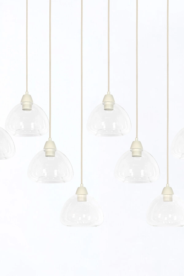 10-flammige Pendelleuchte Bisho cremefarbenes Design 120cm Light & Living 8717807743338