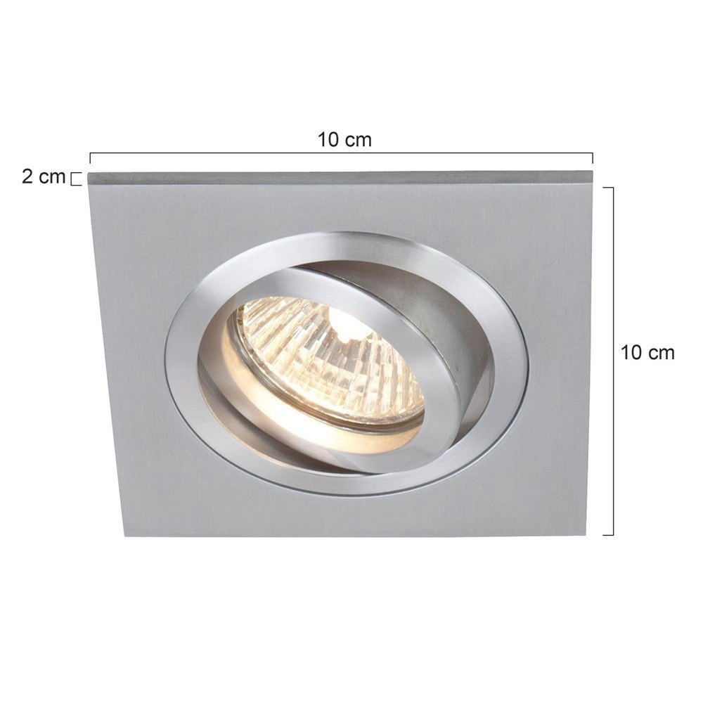 Einbaustrahler Vespo Square 10 cm metallic-grau Steinhauer 8712746091892