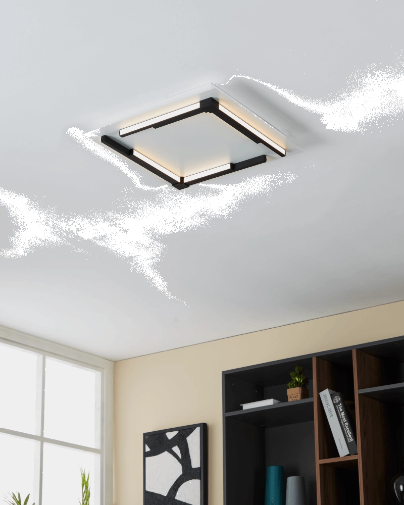 Weiße LED-Deckenleuchte Zampote 38 x 38 cm Eglo 9008606238101