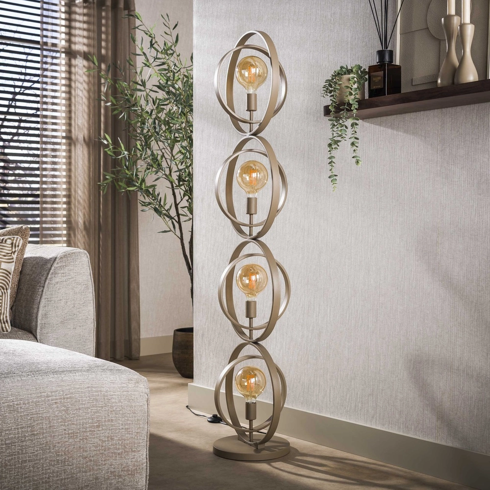 4-Licht Sand-Bodenlampe Turn E27 - Ø 40cm Lyora 8716803513099
