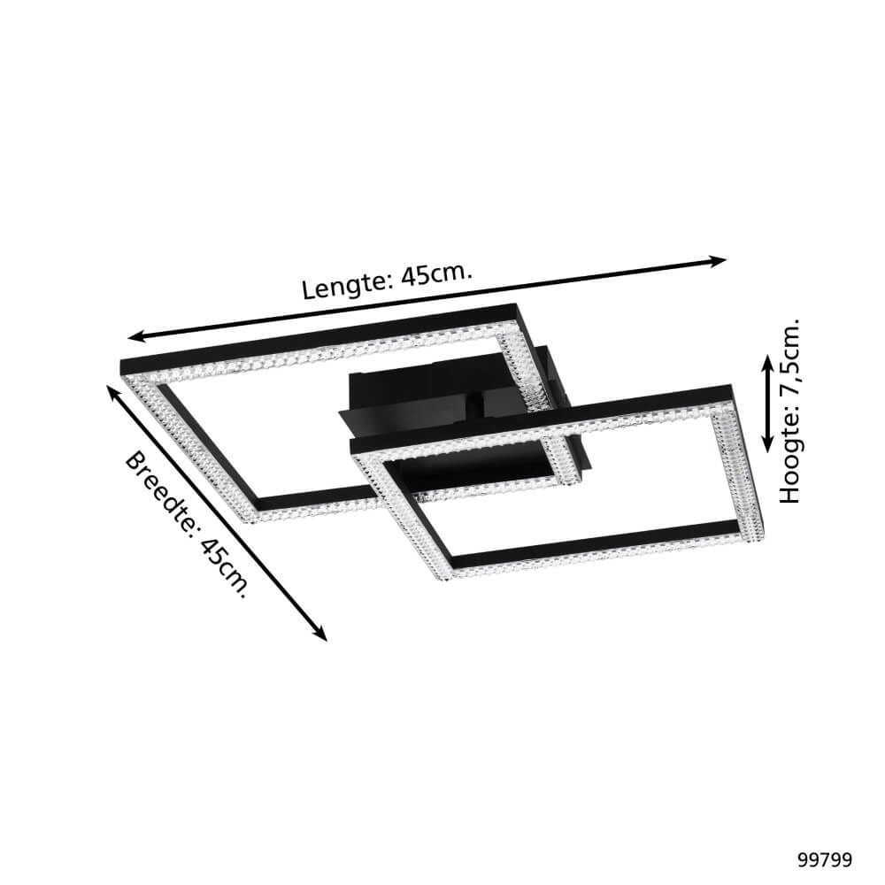 Schwarze Deckenlampe Lejias mit LED Eglo 9002759997991