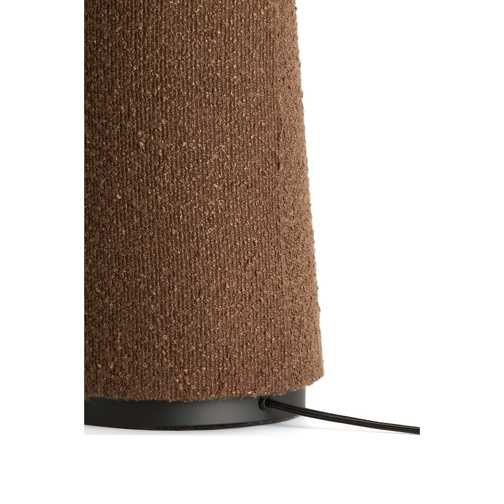 Stehlampe Devia Ø 50cm – bouclé – braun Light & Living 8717807759520