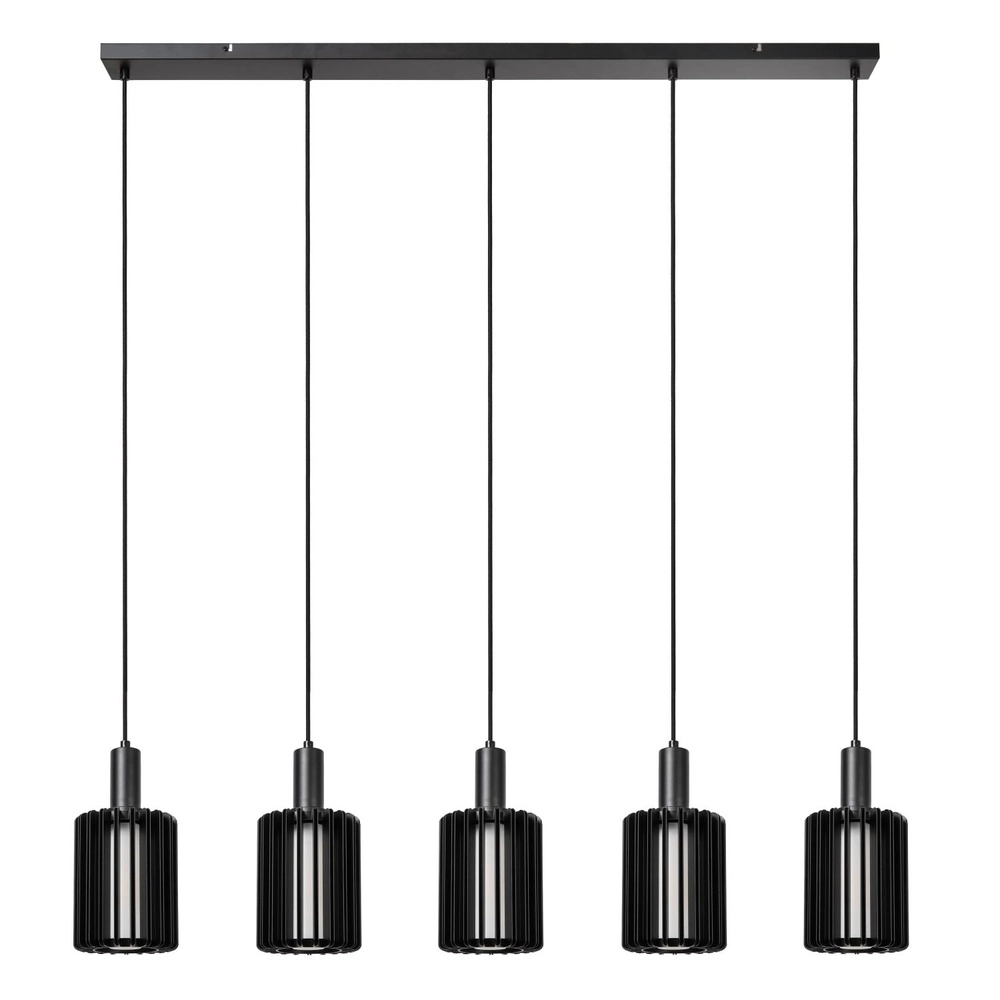 5-Licht Pendellampe Lambres Straight Black