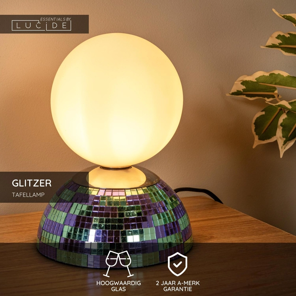 Tischlampe Glitzer Blau Lucide 5411212106520
