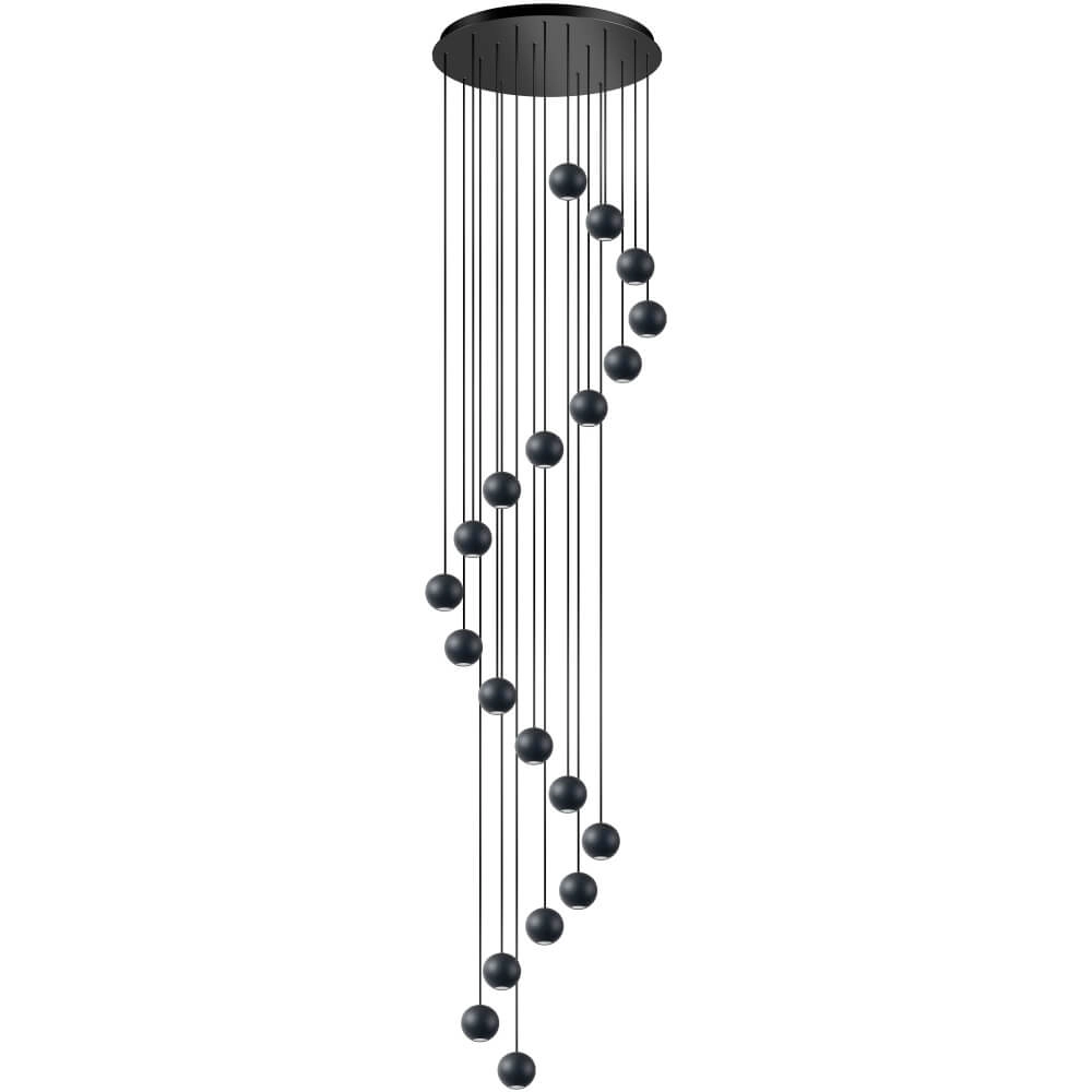 Design-Pendelleuchte Grace 20-flammig schwarz ETH 8720195309123