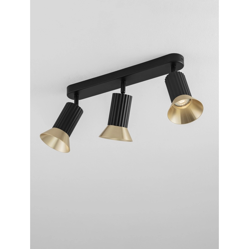 Deckenlampe Luvia 3-flammig schwarz mit gold Lyora 5212017475534
