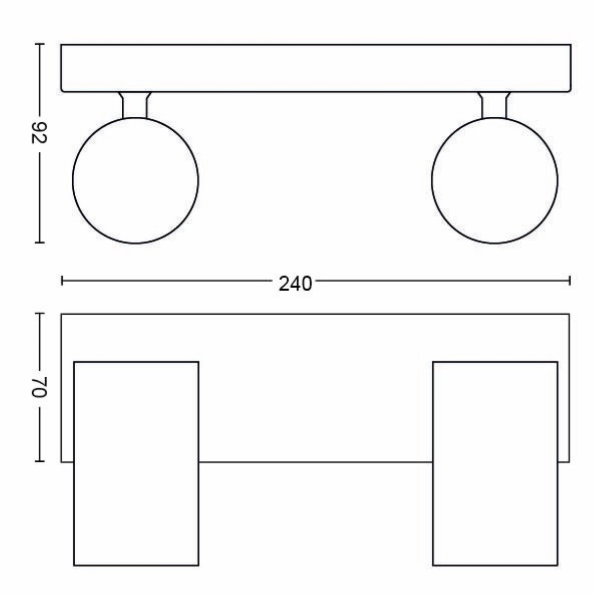 Leuchte Kosipo 2-flammig schwarz Philips 8718696164907