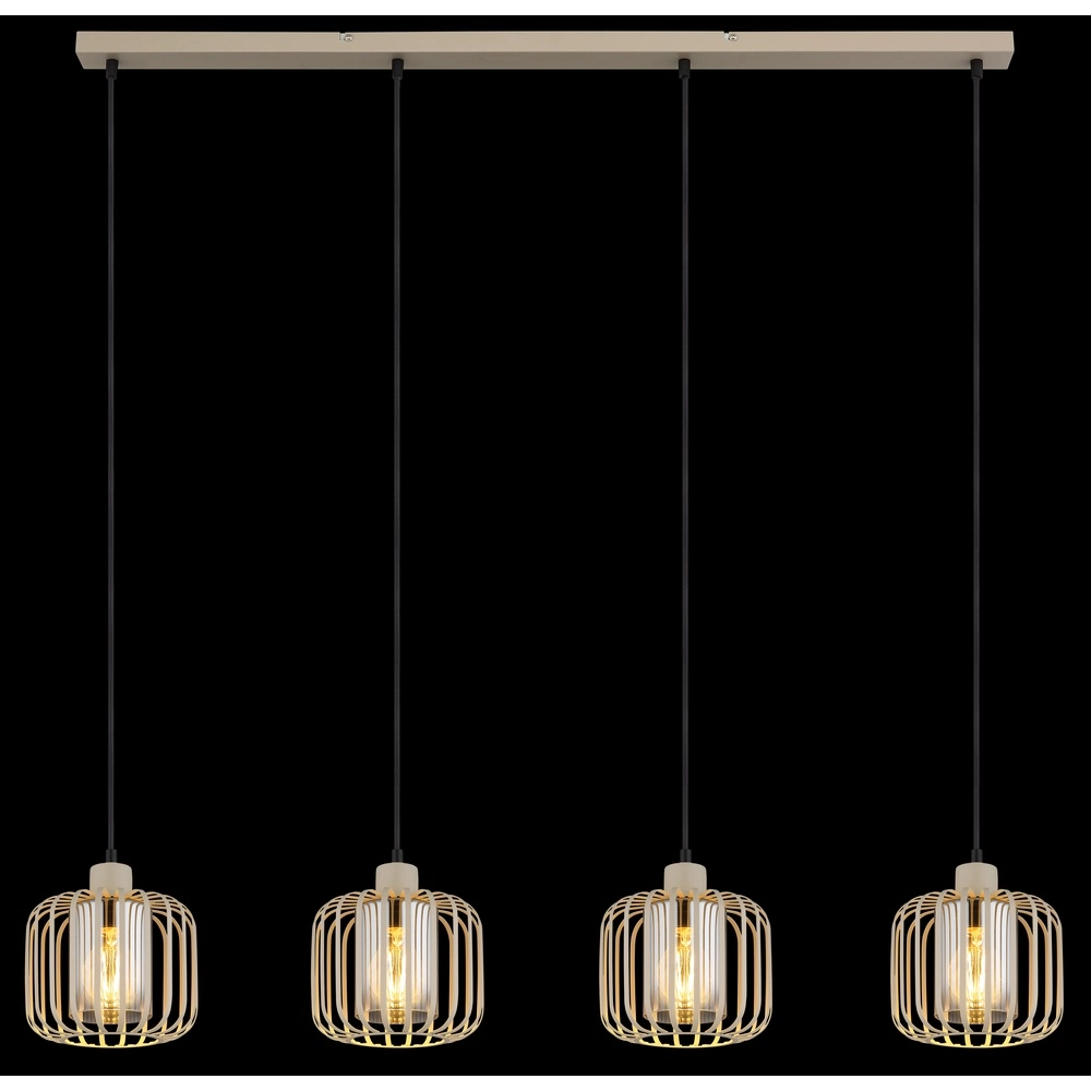 4-flammige Pendelleuchte Alfred sandbraun Globo 9007371533619