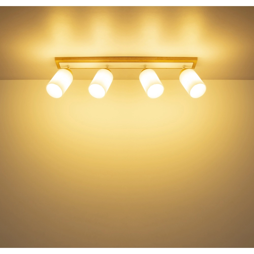 Deckenlampe Rowena 4-Licht Holz Globo 9007371583362