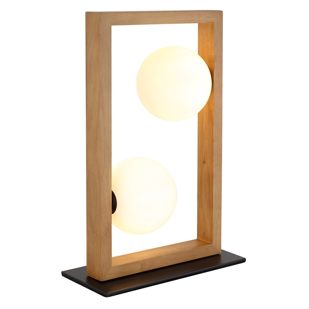 Moderne Tischlampe Nanda Schwarz mit Holz