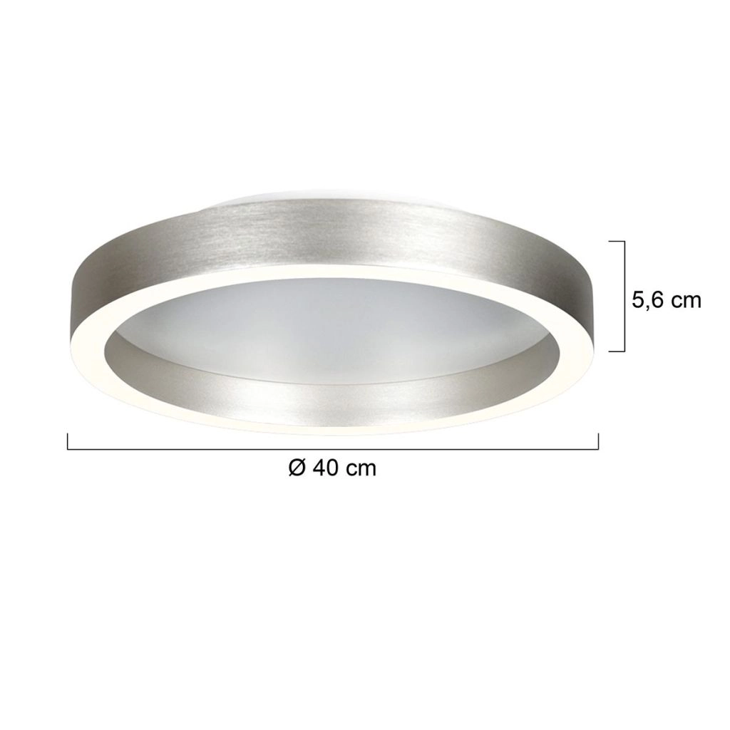Design-Deckenlampe Ringlux gebürstetes Metall Ø 40 cm Steinhauer 8712746180930