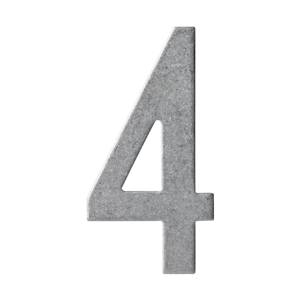 Hausnummer 4 Numbra 15cm Edelstahl getrommelt Intersteel 8714186697214