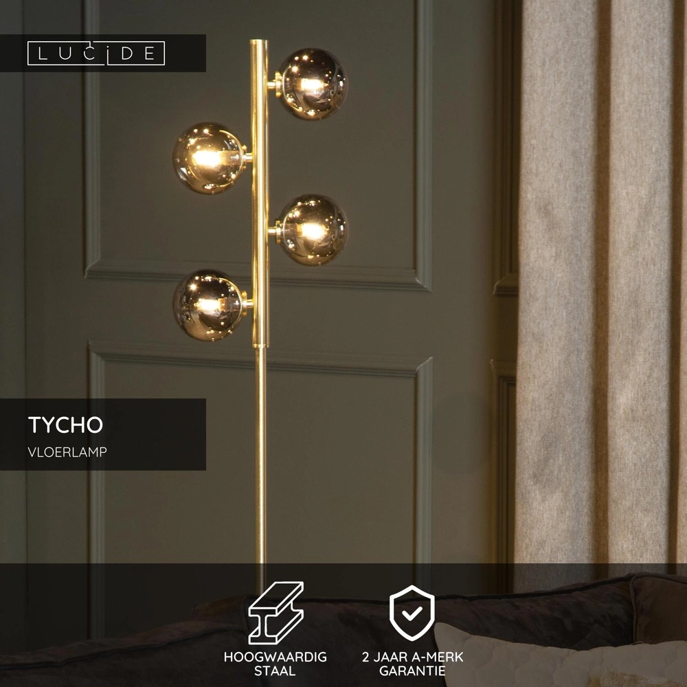 Stehlampe Tycho Gold Lucide 5411212450982