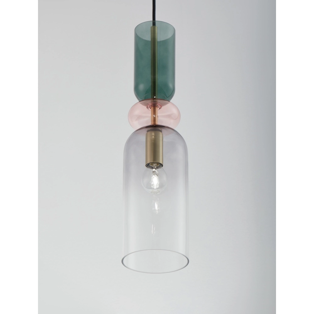 Farbige Pendelleuchte Murano lichtgrau