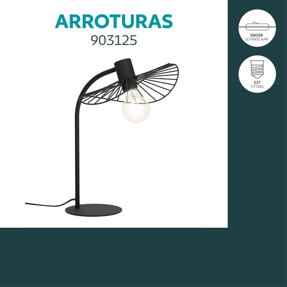 Design-Tischlampe Arroturas Schwarz