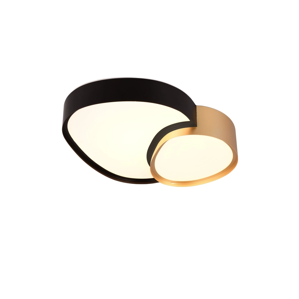 Organische Deckenleuchte Rise 43,5cm schwarz mit gold Trio 4017807600599