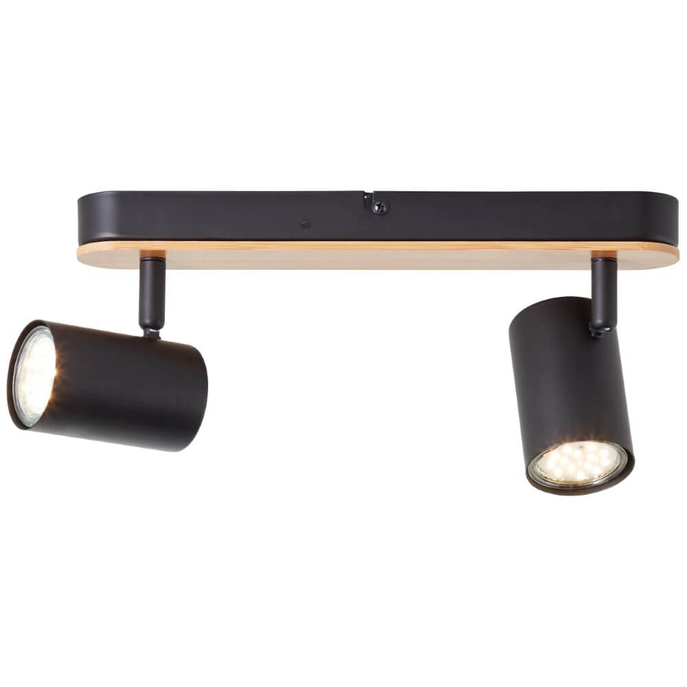 Deckenleuchte Niels schwarz mit Holz Brilliant 4004353410208