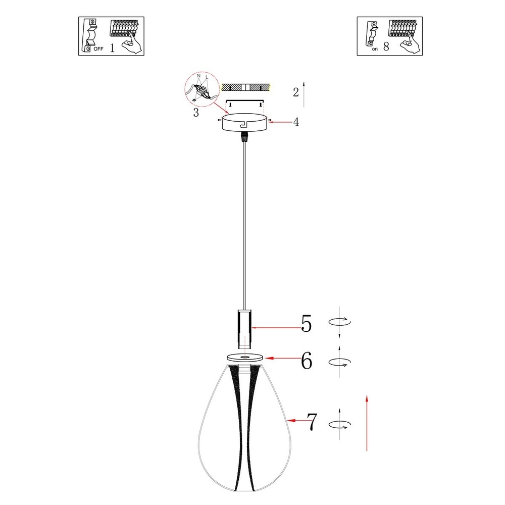 Pendelleuchte Glimsy 1-flammig schwarz Ø 14,5cm Steinhauer 8712746177985