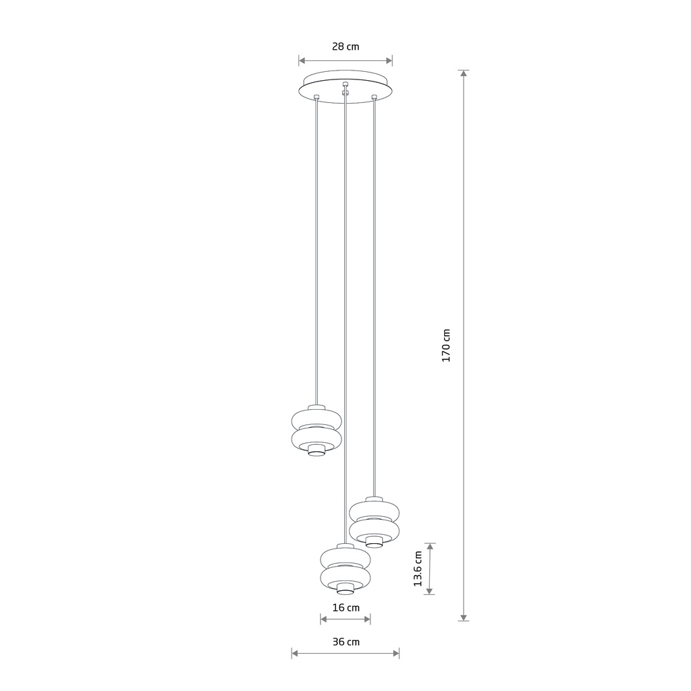 Design-Pendellampe Lunari Led 3-hellgrau Lyora 5903139119825