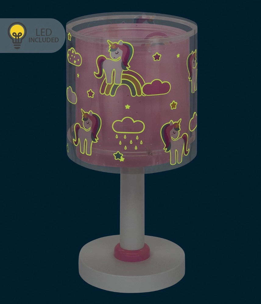 Tischlampe Unicorns rosa für Kinderzimmer Dalber 8420406002248