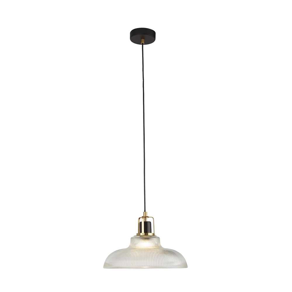Design-Pendelleuchte Glossop Messing mit Klarglas