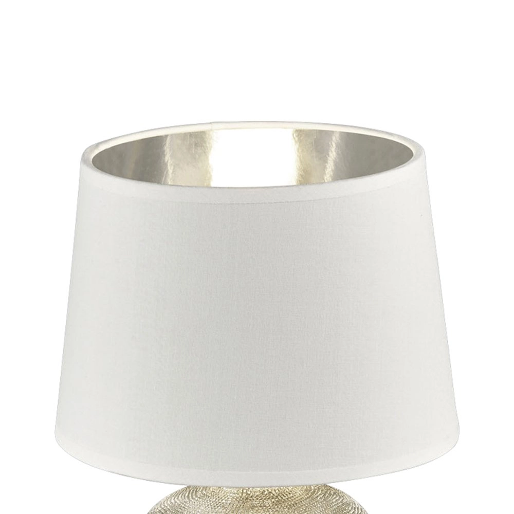 Tischlampe Luxor 26cm Silber mit Weiß Trio 4017807345971