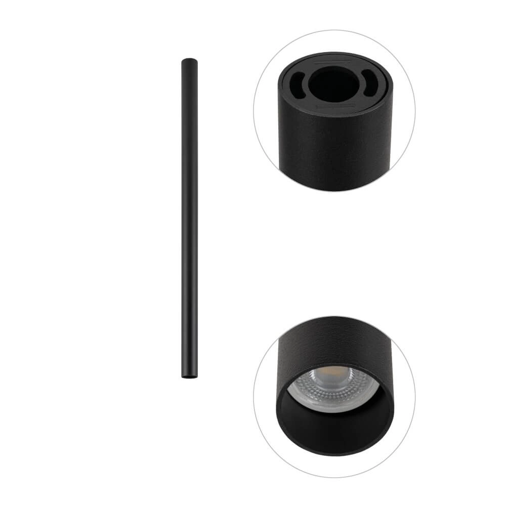 Langer Aufbaustrahler Fourty M 75cm - schwarz Lyora 5903139108218