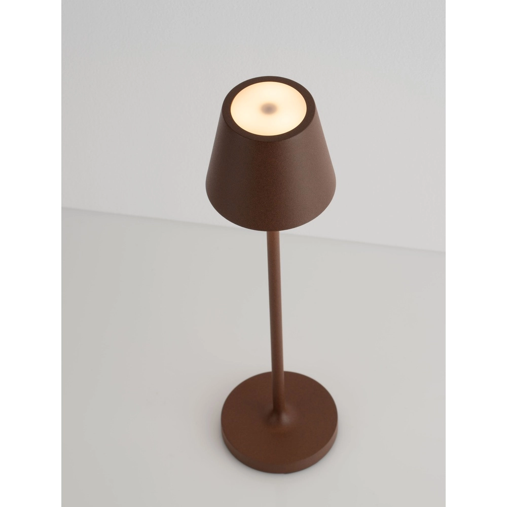 Tischlampe Petit Rostbraun wiederaufladbar
