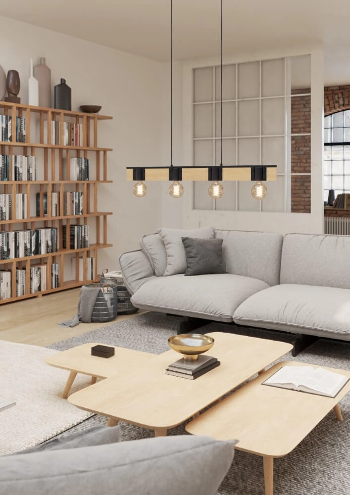 Hängelampe aus Holz Bailrigg 4-Licht Eglo 9002759439026