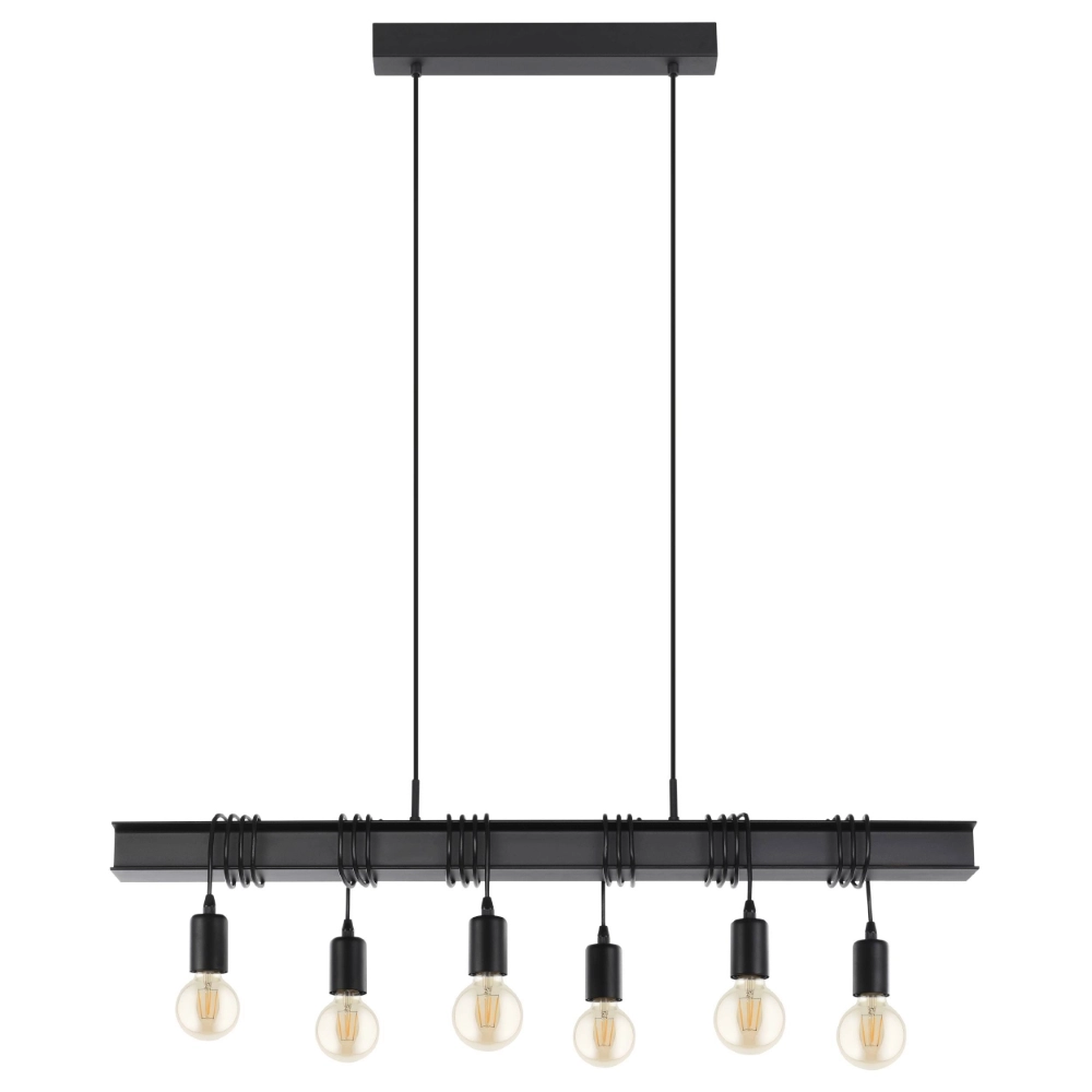 6-flammige Pendelleuchte Townshend 6 schwarz Eglo 9002759437121