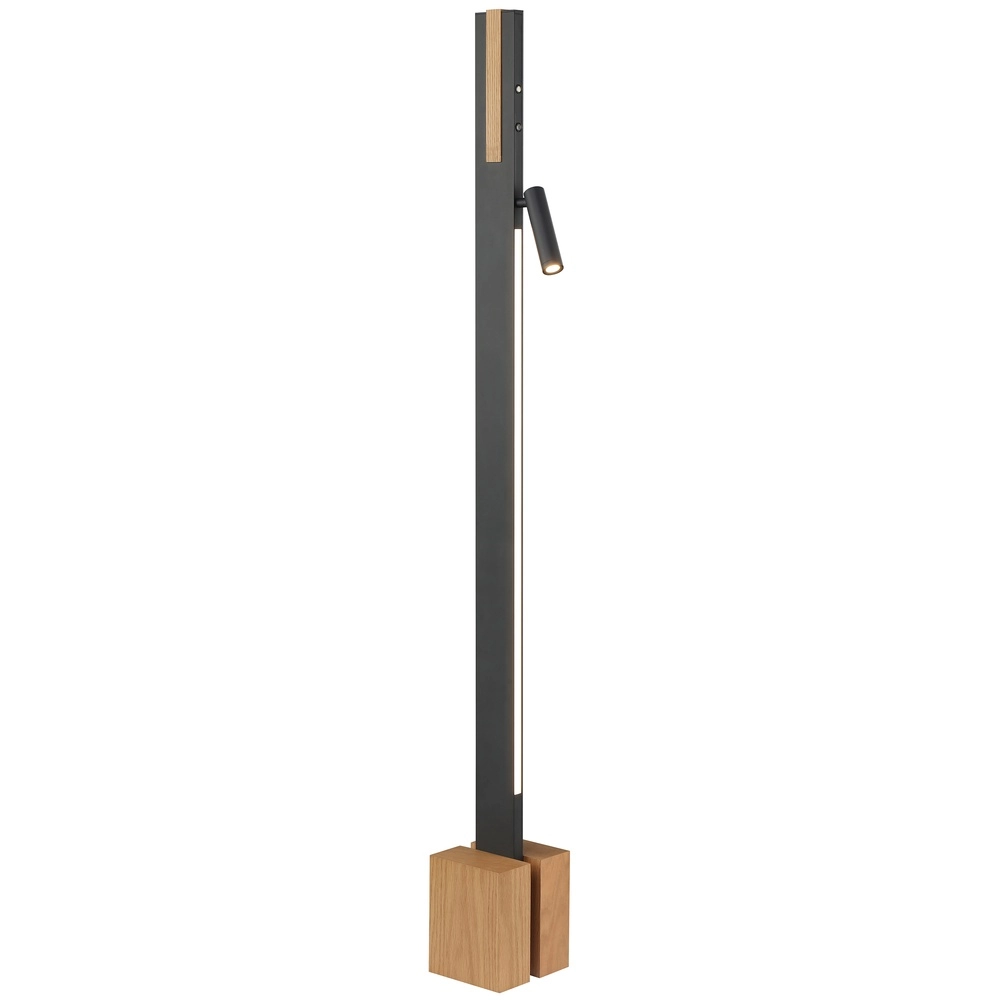 Design-Stehlampe Streamline Schwarz mit Holz