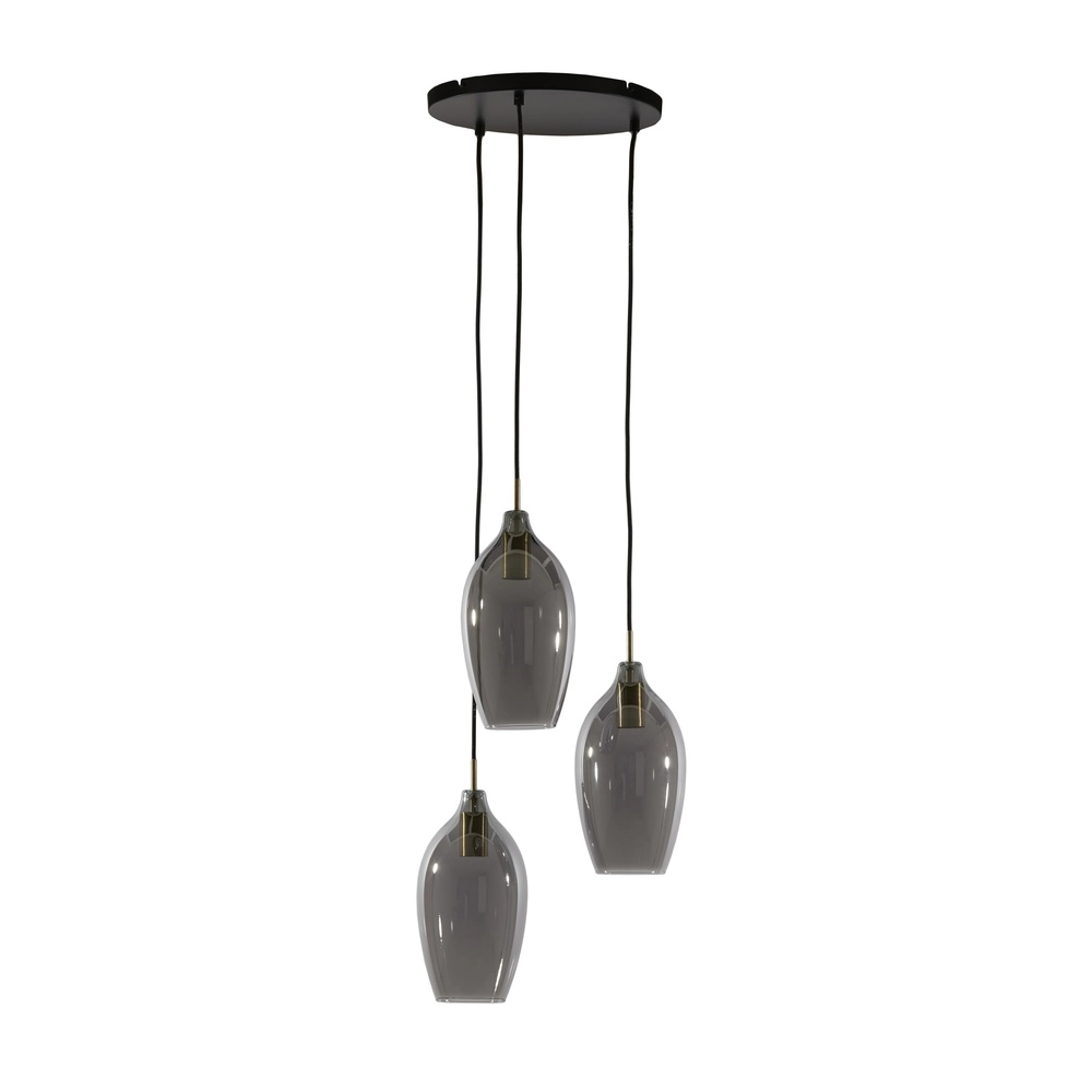 Esstisch-Pendellampe Lukaro 3-Licht – Rauchglas Light & Living 8717807703264