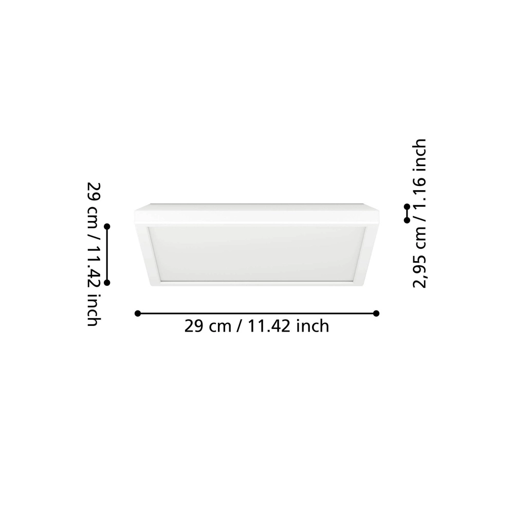 Intelligente Badezimmerlampe Rovito-Z Quadrat – Weiß – 29x29 cm Eglo 9008606329809