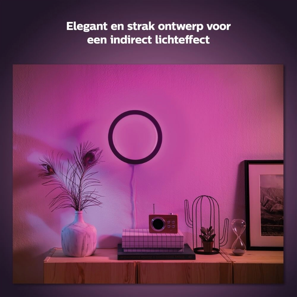 Wandleuchte Circle Hue Sana - White and Color Schwarz Philips 8719514343382