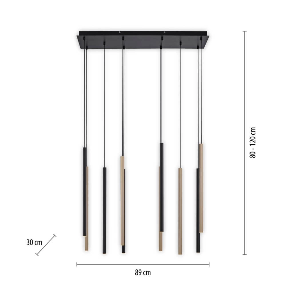 Einzigartige Hängelampe Flute 10 Lichter Paul Neuhaus 4012248374788