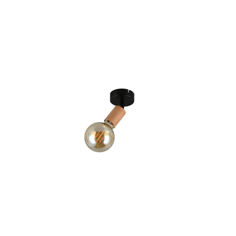 Deckenlampe Lamego Schwarz mit Holz Trio 4017807670851