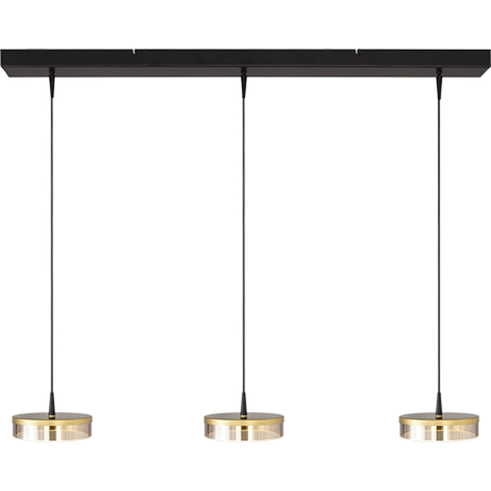 3-Licht Pendellampe Imperia 100 cm schwarz mit Gold