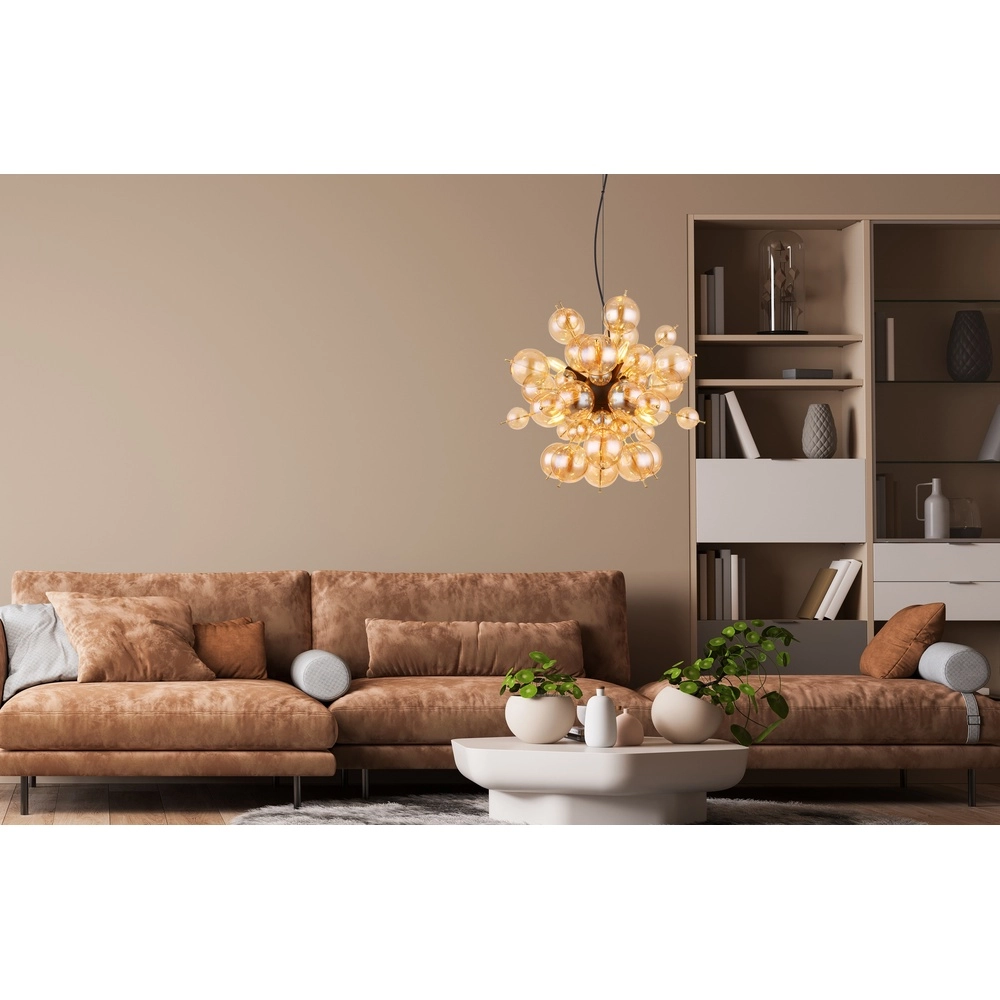 Einzigartige Pendellampe Udo Bernsteinglas Ø 55 cm Globo 9007371446643