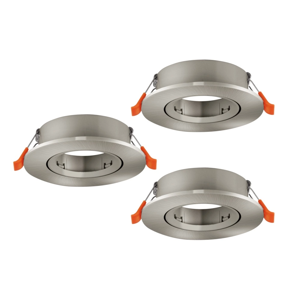 Set mit 3 Einbaustrahlern Barranco nickel Ø 9cm
