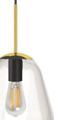 Hängelampe aus Glas Pear Short Ø 22cm Gold mit klarem Glas Lyora 5903139867399