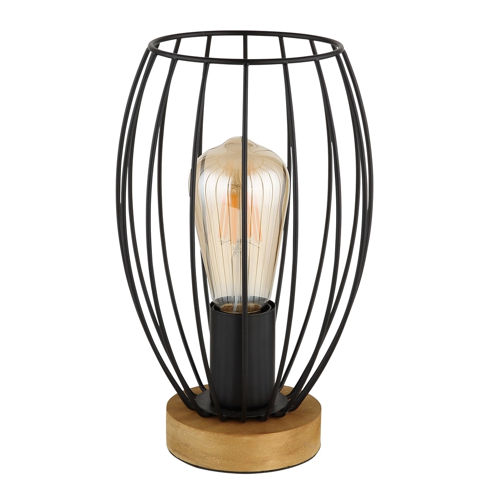 Tischlampe Berti Holz mit Schwarz Globo 9007371583324