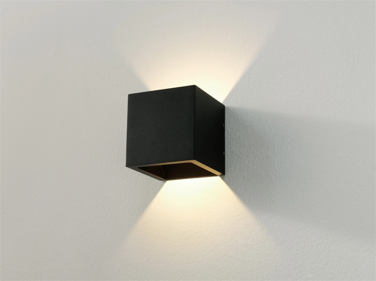 Design-Wandleuchte Cube schwarzes Quadrat