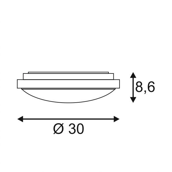 LED-Deckenlampe Marona 30 cm – 3000 K Metallic-Grau SLV 4024163170727