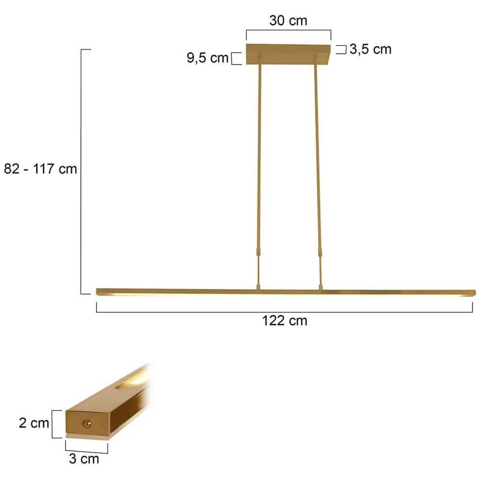 Design-Pendelleuchte Zelena LED 122cm gold Steinhauer 8712746177565