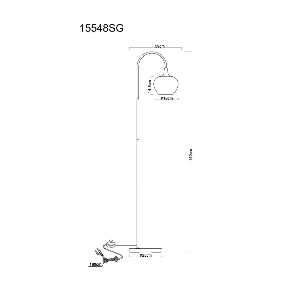 Schwarze Stehleuchte Maxy mit rotem Glas einzeln Globo 9007371459988