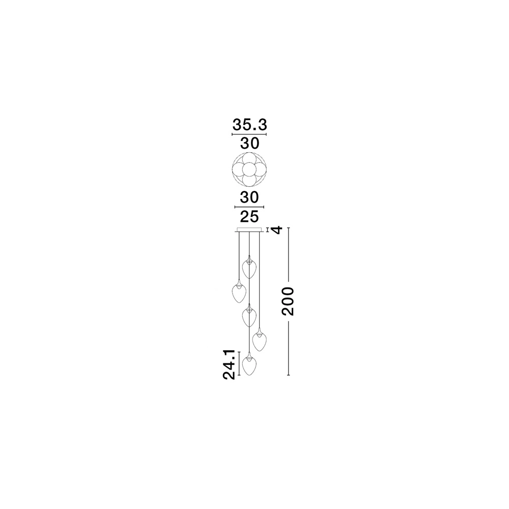 Pendelleuchte Nali 5-flammiges Rauchglas Lyora 5212017477781