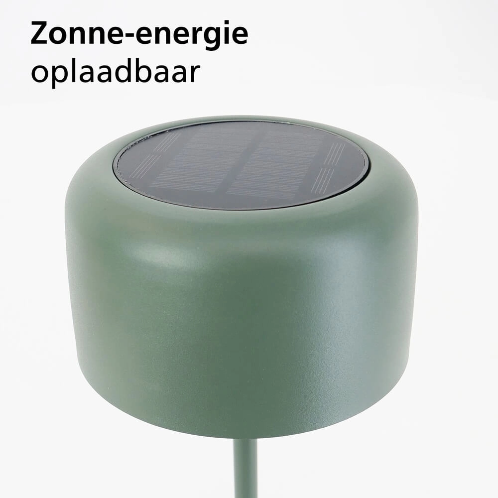Schlanke Tischleuchte Roccanova Solar Green mit USB Eglo 9008606355051
