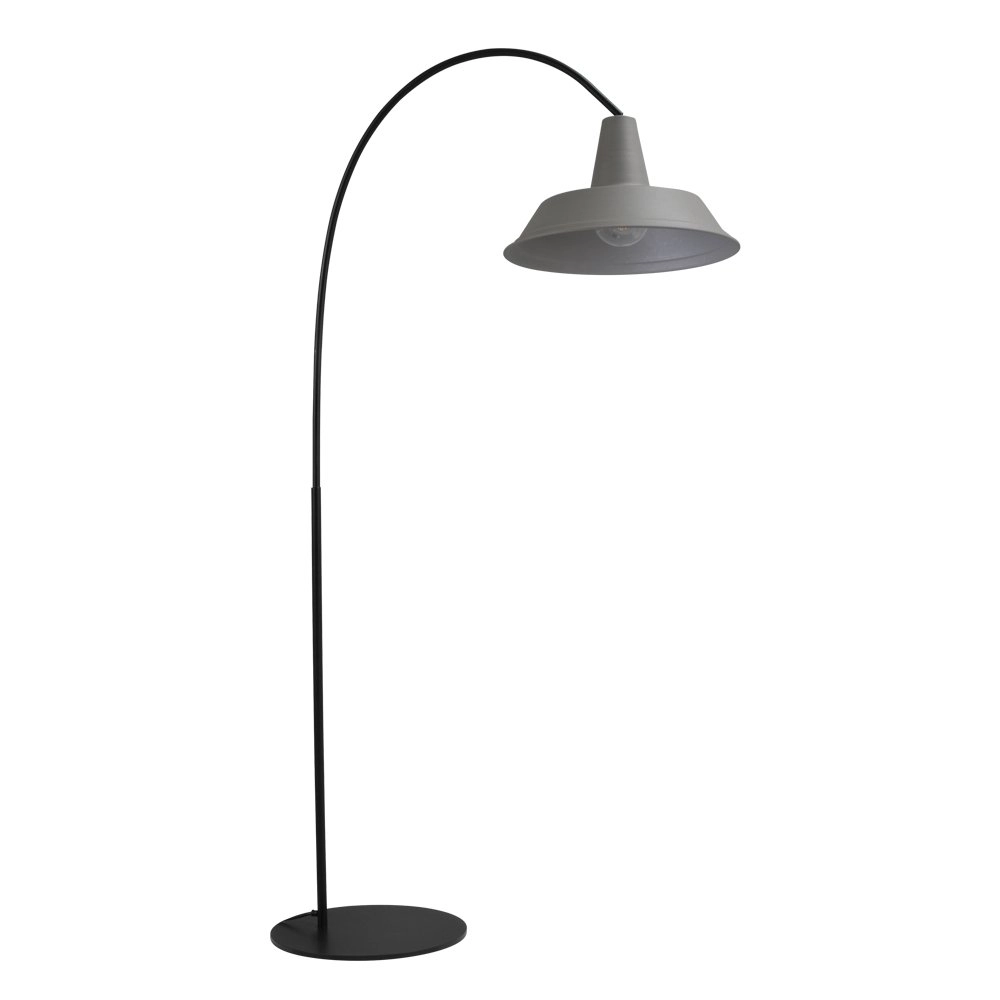 Stehlampe Industria 186 schwarz mit grauer Kapuze