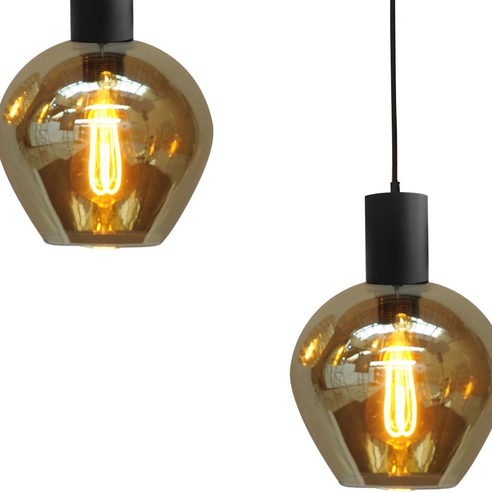 Schwarze Esszimmer-Hängelampe Bounty 5-flammiges rundes Glas Masterlight 8718121248479